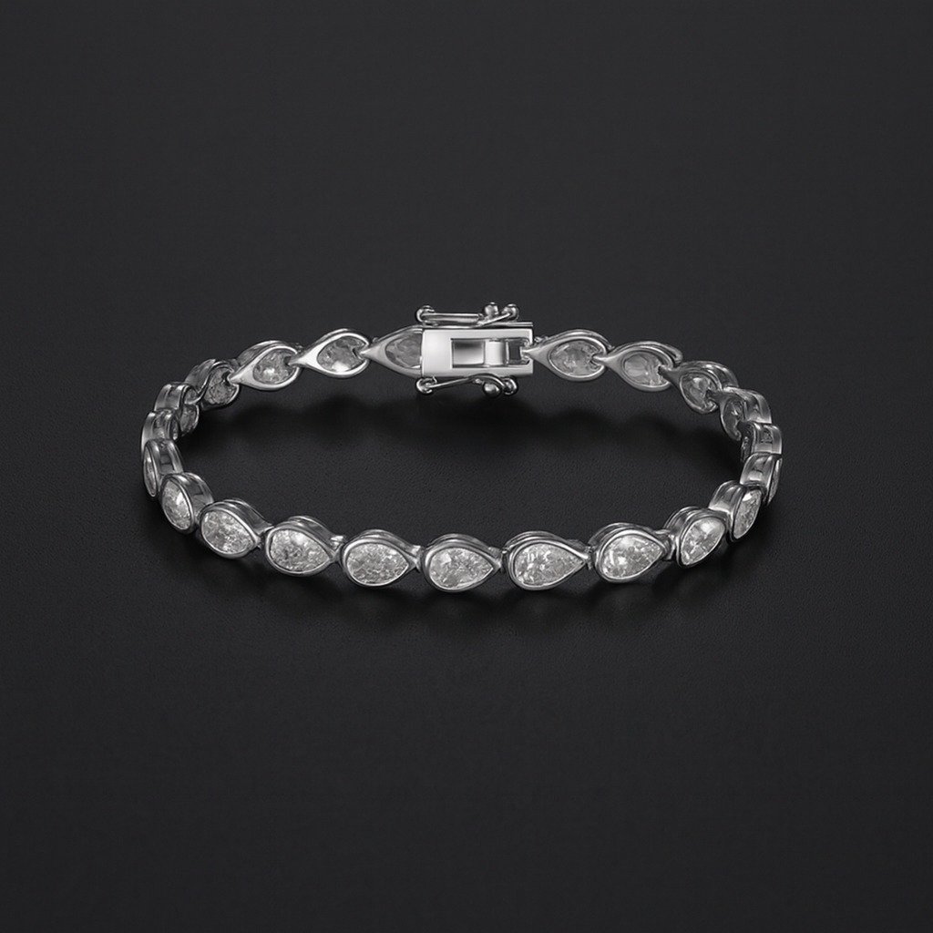 S925 Silver Water Drop Men's And Ladies' Bracelets European And American Tennis Bracelet