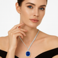 Exquisite Sapphire & 925 Silver Pendant Necklace