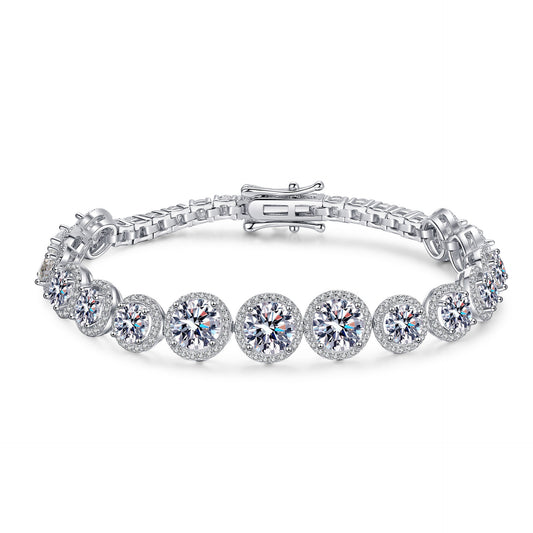 Starlight Halo Moissanite Tennis Bracelet in 925 Silver