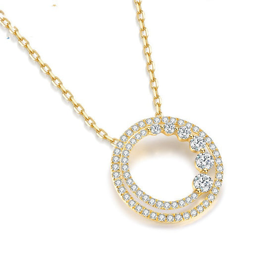 Dazzling Aura 18K Gold & Diamond Circle Necklace