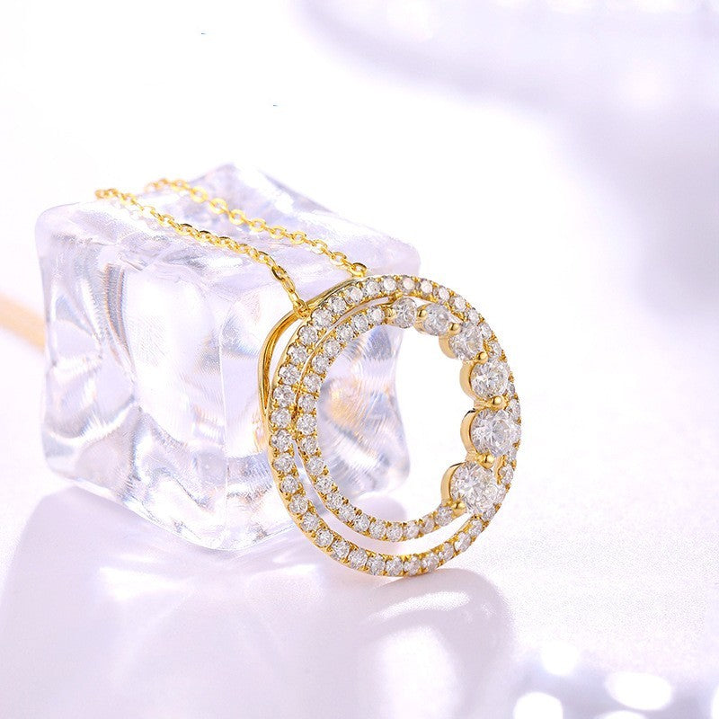 Dazzling Aura 18K Gold & Diamond Circle Necklace
