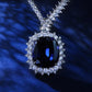 Exquisite Sapphire & 925 Silver Pendant Necklace