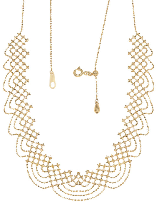 18K Gold Rainbow Lace Choker Necklace