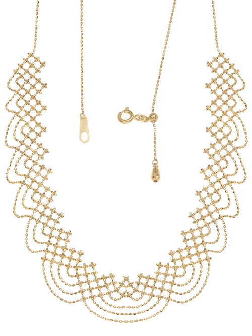 18K Gold Rainbow Lace Choker Necklace