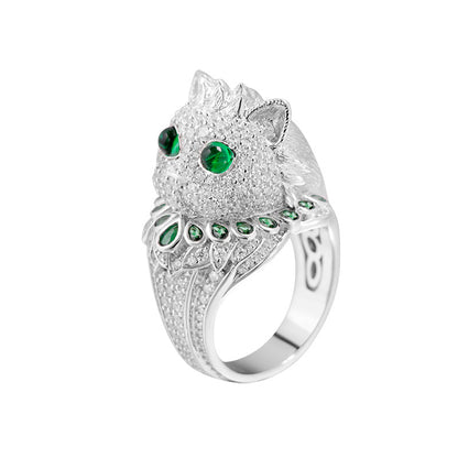 Premium Designer Sterling Silver Simulated Emerald