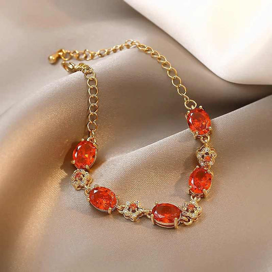 Elegant Gemstone Jewelry Gold Plated Dainty
