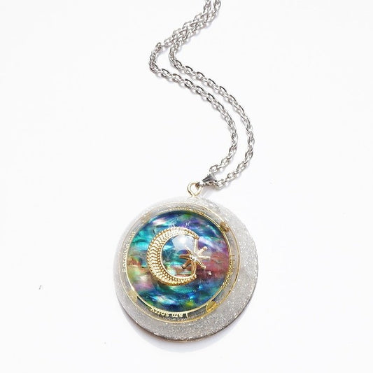 Celestial Dreamcatcher Crystal Moon & Star Necklace