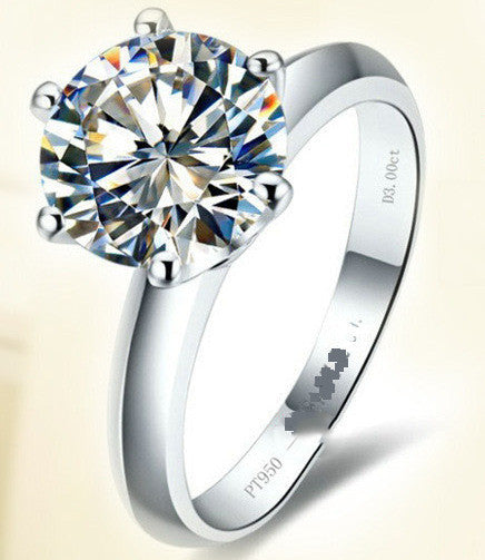 Solitaire Engagement Ring with Round Brilliant Diamond & Matching Eternity Band in Sterling Silver
