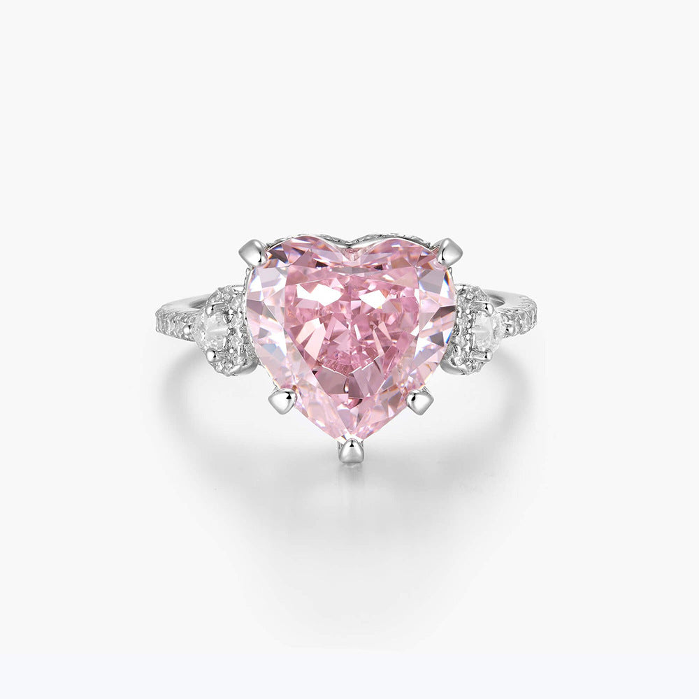 Majestic Blush Heart Pink Zircon Ring